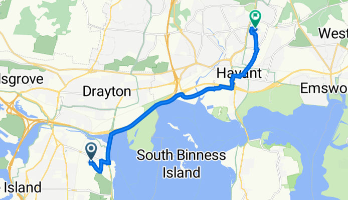 Merlin Park, Airport Service Road, Portsmouth to 10 Redwood Grove, Havant