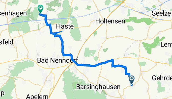 Halbe Straße 3, Barsinghausen nach Niengraben 2, Wunstorf