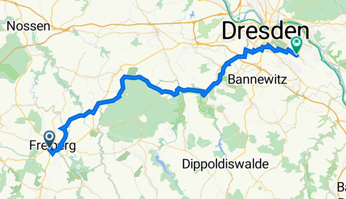 Freiberg nach Dresden