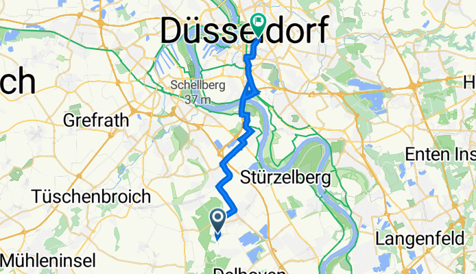 Forsthausstraße 56C, Dormagen nach Charlottenstraße 71, Düsseldorf