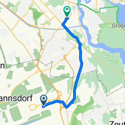 Hugo-Eckener-Allee 15, Schönefeld nach Glienicker Weg 122, Berlin