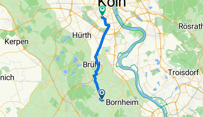 Altenberger Gasse 40, Bornheim nach Rhöndorfer Straße 14G, Köln