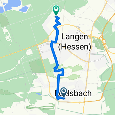 Thüringer Straße 34, Egelsbach to Am DFS-Campus 10, Langen