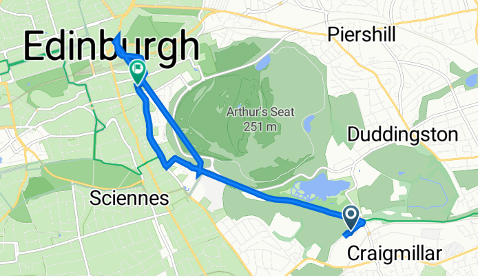 44 Kings Haugh, Edinburgh to 33 St Mary's St, Edinburgh