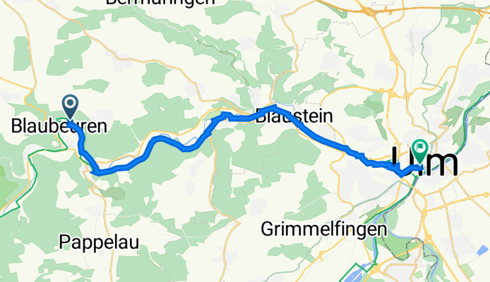 Dodelweg 20, Blaubeuren nach Münsterplatz 45, Ulm