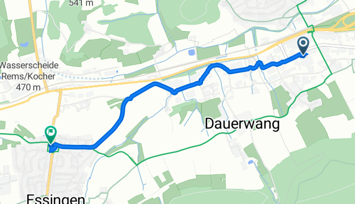 Carl-Zeiss-Straße 79, Aalen nach Limesstraße 24, Essingen