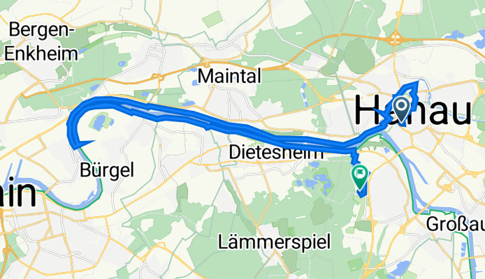Am Steinheimer Tor 5, Hanau nach Otto-Hahn-Straße 18, Hanau
