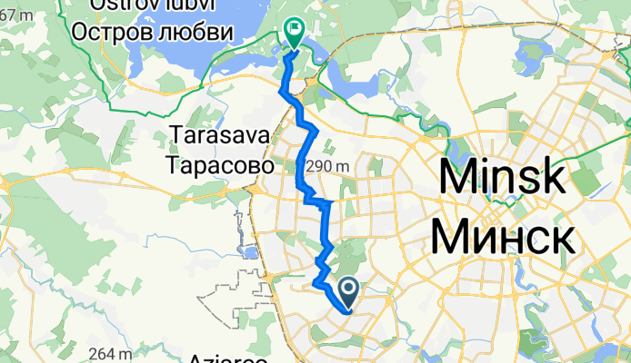 Маршрут в улица Парковая 85, Ждановичи