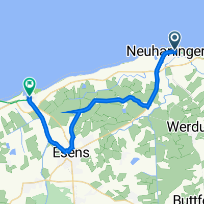 vom Neuharlingersiel ü. Esens zum Bensersiel