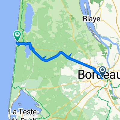 De Place Rodesse 5bis, Bordeaux à Route sans nom, Lacanau