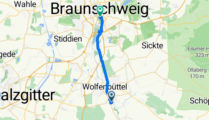 Pommersche Straße 2, Wolfenbüttel nach Peter-Joseph-Krahe-Straße 10, Braunschweig