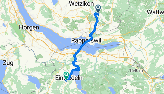 Riedmattstrasse 6, Hinwil to Allmeindstrasse 15, Einsiedeln