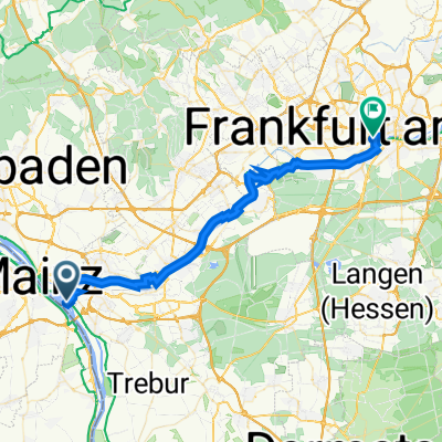 Bleiauweg 12, Ginsheim-Gustavsburg nach Poststraße 3, Frankfurt am Main