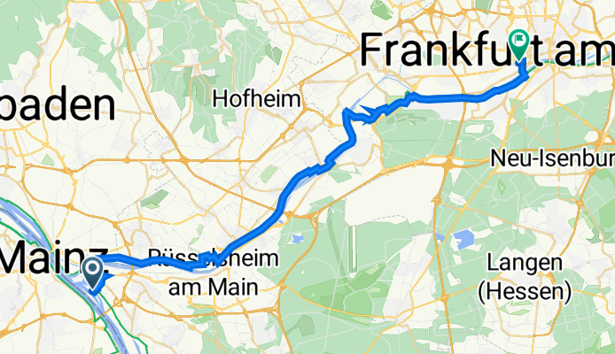 Bleiauweg 12, Ginsheim-Gustavsburg nach Poststraße 3, Frankfurt am Main