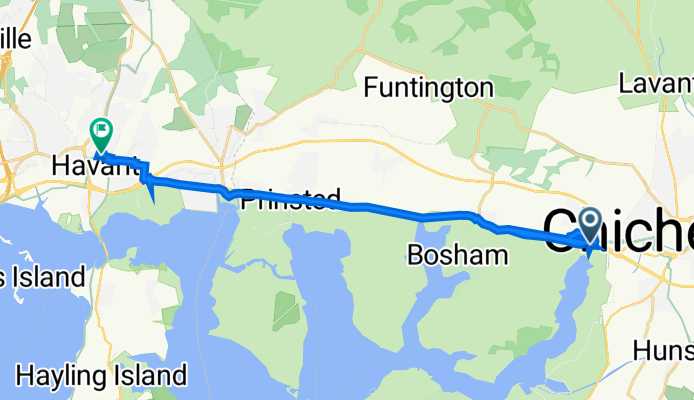 The Woolpack, 71 Fishbourne Rd W, Chichester to 1–7 Eastern Road, Havant