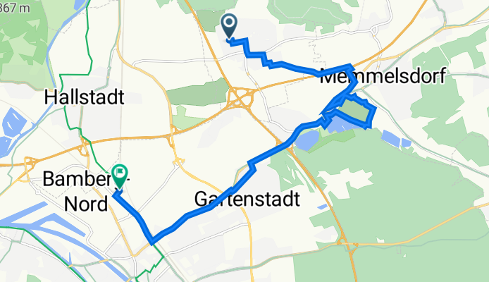 Nelkenweg, Gundelsheim nach Bamberg