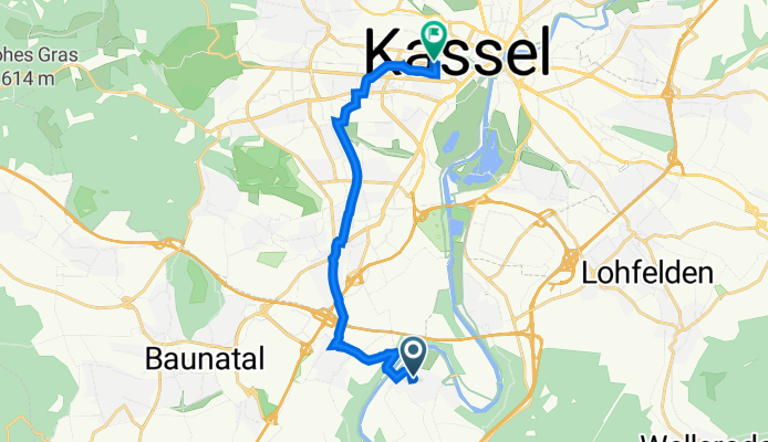 Gartenstraße 9, Fuldabrück nach Karthäuserstraße 17, Kassel