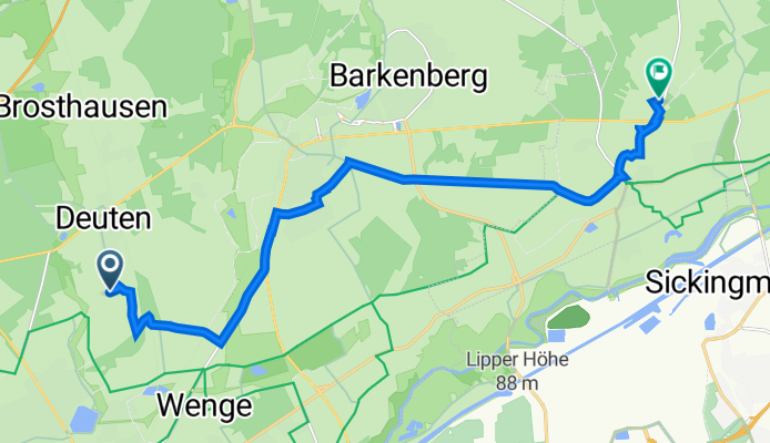Söltener Landweg 156–174, Dorsten nach Granatstraße 31, Haltern am See