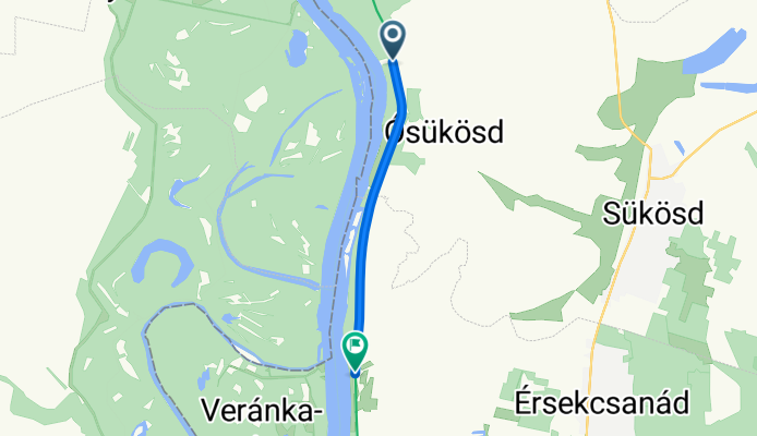 Névtelen út, Sükösd to Dunapart üdülő-part 9, Érsekcsanád