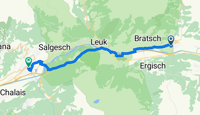 Gampel, Gampel nach Place de la Gare 16, Siders