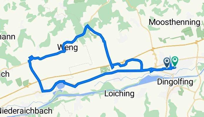 Bahnhofstraße 56, Dingolfing nach Schillerstraße 53, Dingolfing