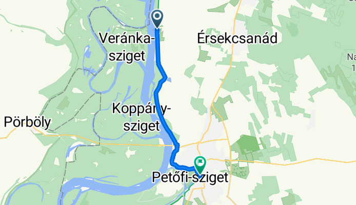 Dunapart üdülő-part 9, Érsekcsanád to Batthyány Lajos utca 14, Baja