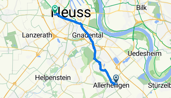 Am Henselsgraben 19, Neuss nach Rheydter Straße 105, Neuss