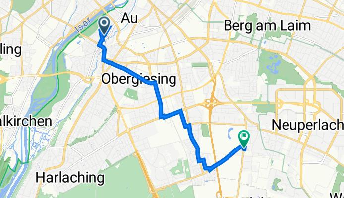 Entenbachstraße 47, München nach Unterhachinger Straße 72, München