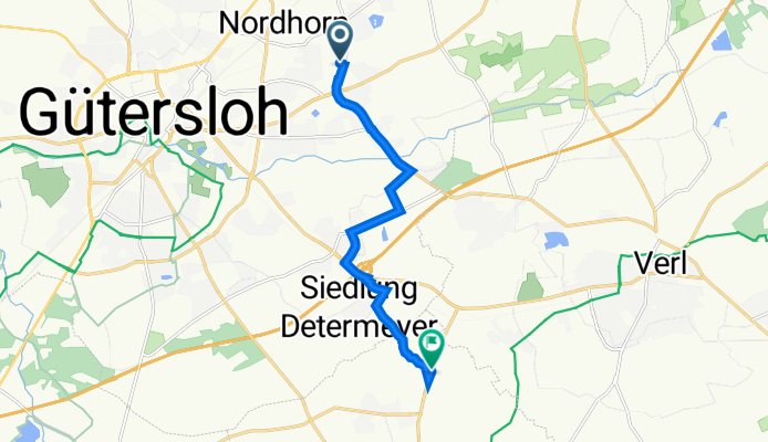 Brombeerstraße 6–12, Gütersloh nach Spexardweg 2, Rietberg