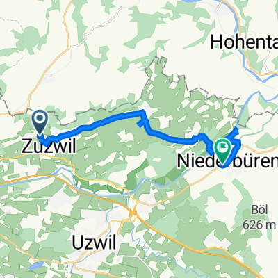 Lindaustrasse 2, Zuzwil SG nach Staatsstrasse 17, Niederbüren