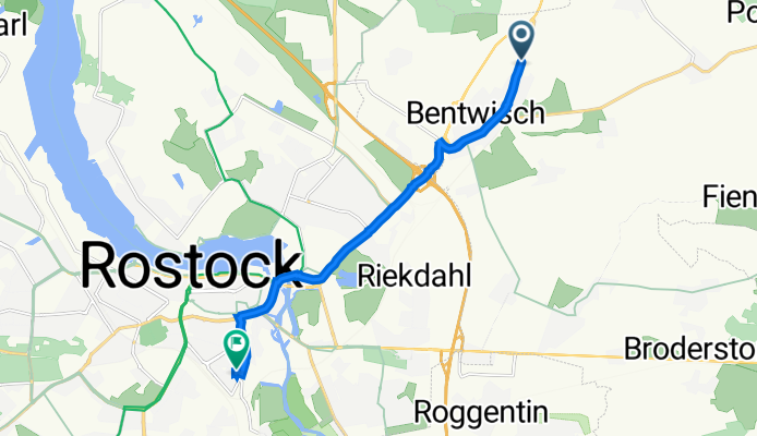 Stralsunder Straße 40, Bentwisch nach Dehmelstraße 6, Rostock