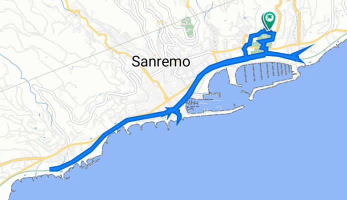Via Asplanato Siccardi 2, Сан-Ремо до Via Duca degli Abruzzi 81, Сан-Ремо