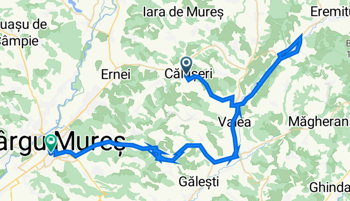 Drum fără nume, Căluşeri to Strada Crinului 12a, Târgu Mureș