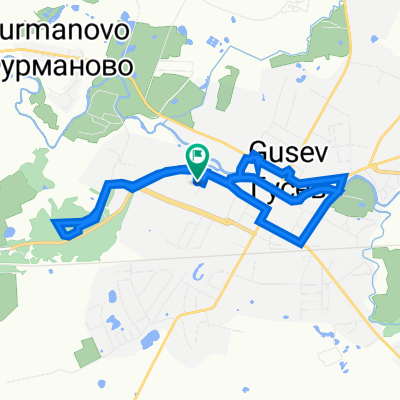 От Молодежная улица 1, Гусев до Молодежная улица 1, Гусев
