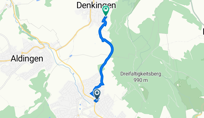 Gartenstraße 86, Spaichingen nach Klippenstraße 3, Denkingen