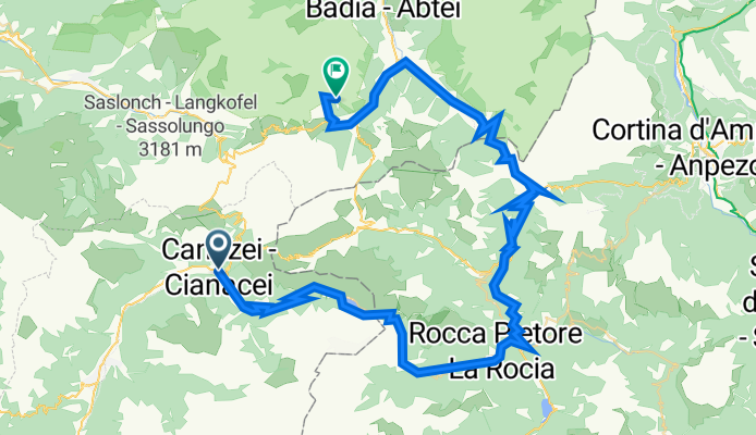 Canazei, Passo Fedaia, Falzarego, Valparola to Covara