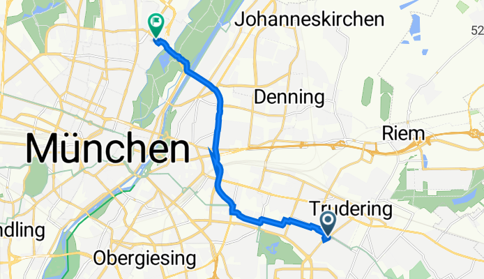 Bajuwarenstraße 45, München nach Biedersteiner Straße 29, München