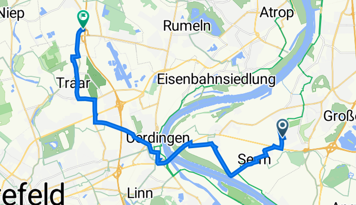 Brockenstraße 4, Duisburg nach Bahnhofstraße 287, Moers