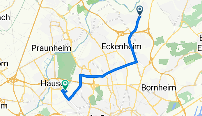 Am Dachsberg 42, Frankfurt am Main nach Friedrich-Wilhelm-von-Steuben-Straße 2, Frankfurt am Main