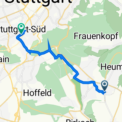 Bernsteinstraße 123, Stuttgart nach Alte Weinsteige 3–15, Stuttgart