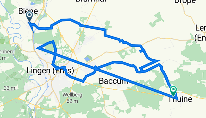 Holthauser Esch 16, Lingen (Ems) nach Kolpingstraße 1, Thuine