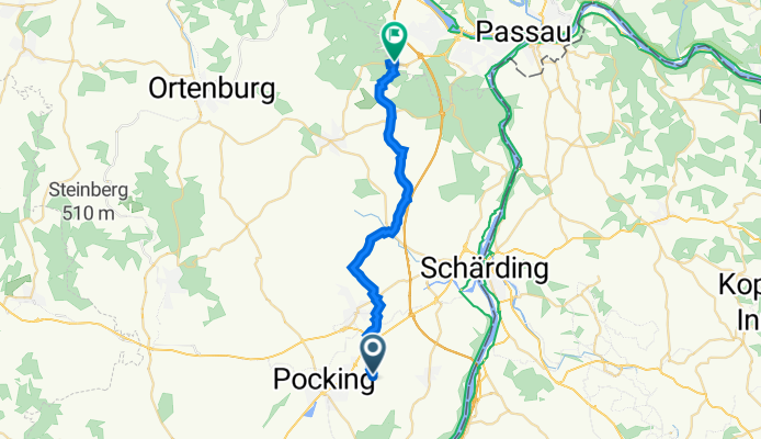 Oberindling 25, Pocking nach Fürstenzeller Straße 39, Passau
