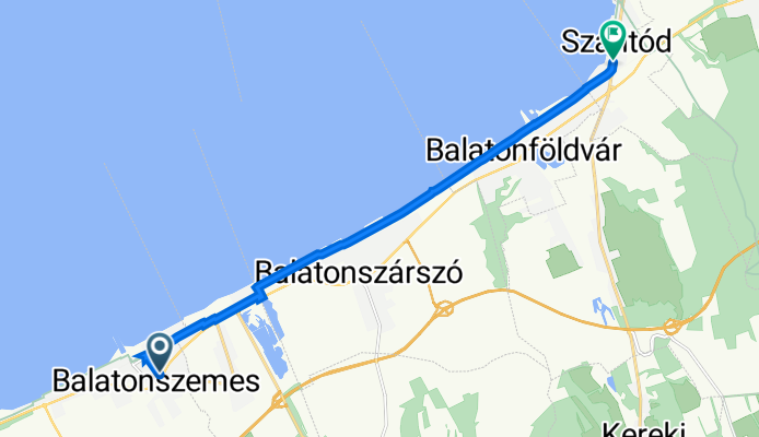Szabadság utca 10, Balatonszemes to Aranyhíd utca 1, Szántód