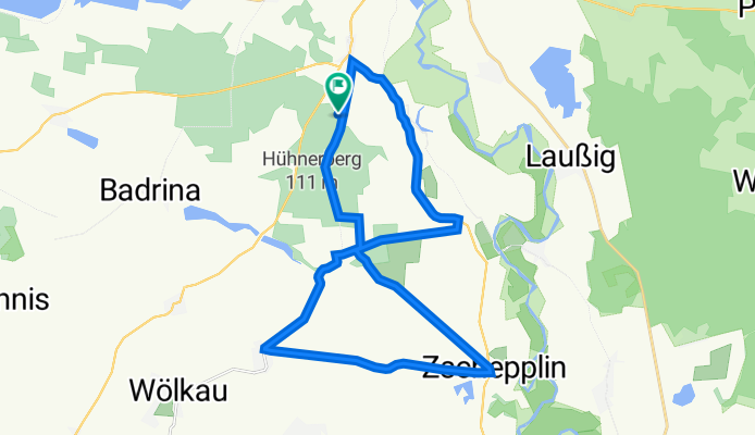Route nach Bussardblick 1, Zschepplin