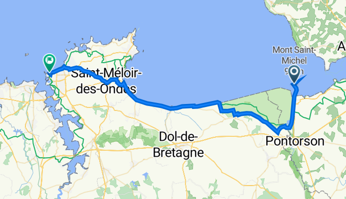 Le Mont-Saint-Michel nach 9 Place Chateaubriand, Saint-Malo