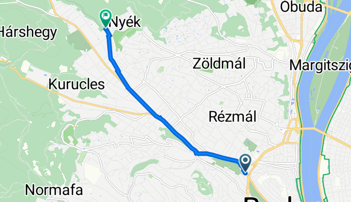 Krisztina körút 11., Budapest to Páfrány utca 24., Budapest