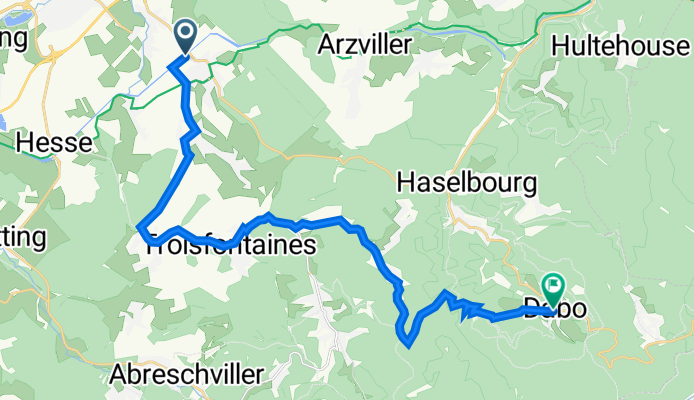 Rue de Lorraine 1a, Niderviller nach Place de l'Église 19, Dabo Bike