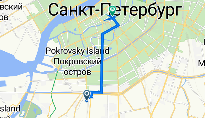 От набережная Обводного канала 120, Санкт-Петербург до Гороховая улица 16/71, Санкт-Петербург