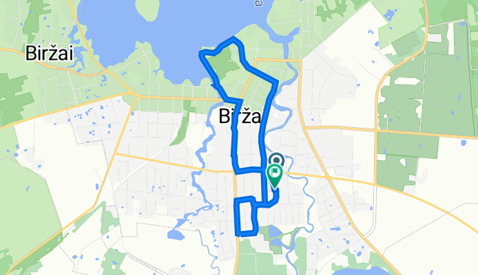 Manto Kvedaravičiaus g. 3, Biržai to Manto Kvedaravičiaus g. 16, Biržai