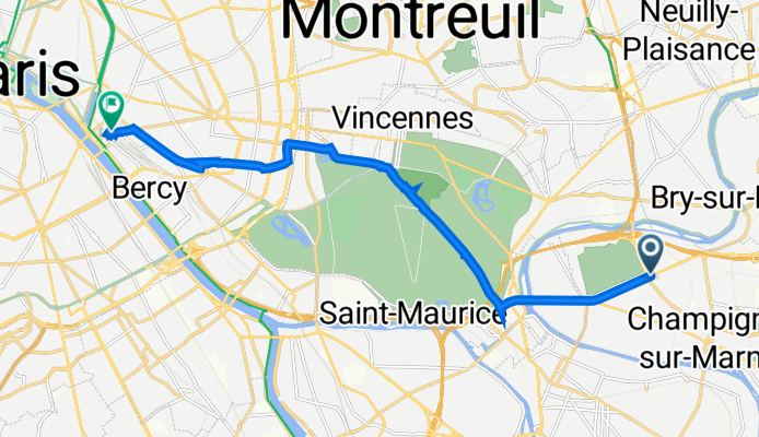 125 Avenue du Général de Gaulle, Champigny-sur-Marne à 21 Boulevard Diderot, Paris